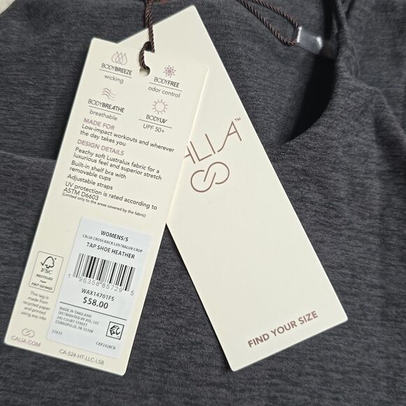 1214 NWT CALIA Women's LustraLux Cross Back Crop Top Sz SMALL - Picture 2 of 5